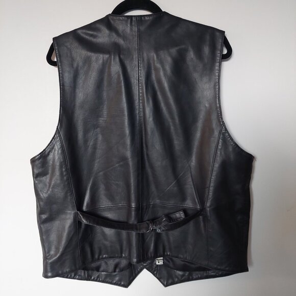 Vintage Leather Vest  Black  Acton The Olde Hide House, Men's 44 - Picture 4 of 8